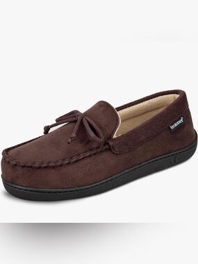 Isotoner Men’s Brown Suede Moccasin Slip-On Slipper nwot size 9.5-10.5